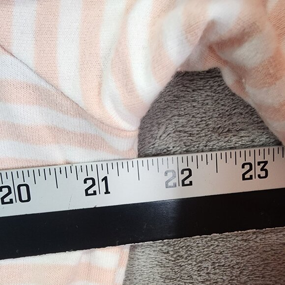 Womens The Tog Shop Jacket Full Zip Light Pink White Striped 3/4 Sleeve Size XL - Picture 6 of 8